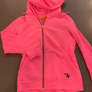 Aviator Nation, “Locals Only” hot pink zip up